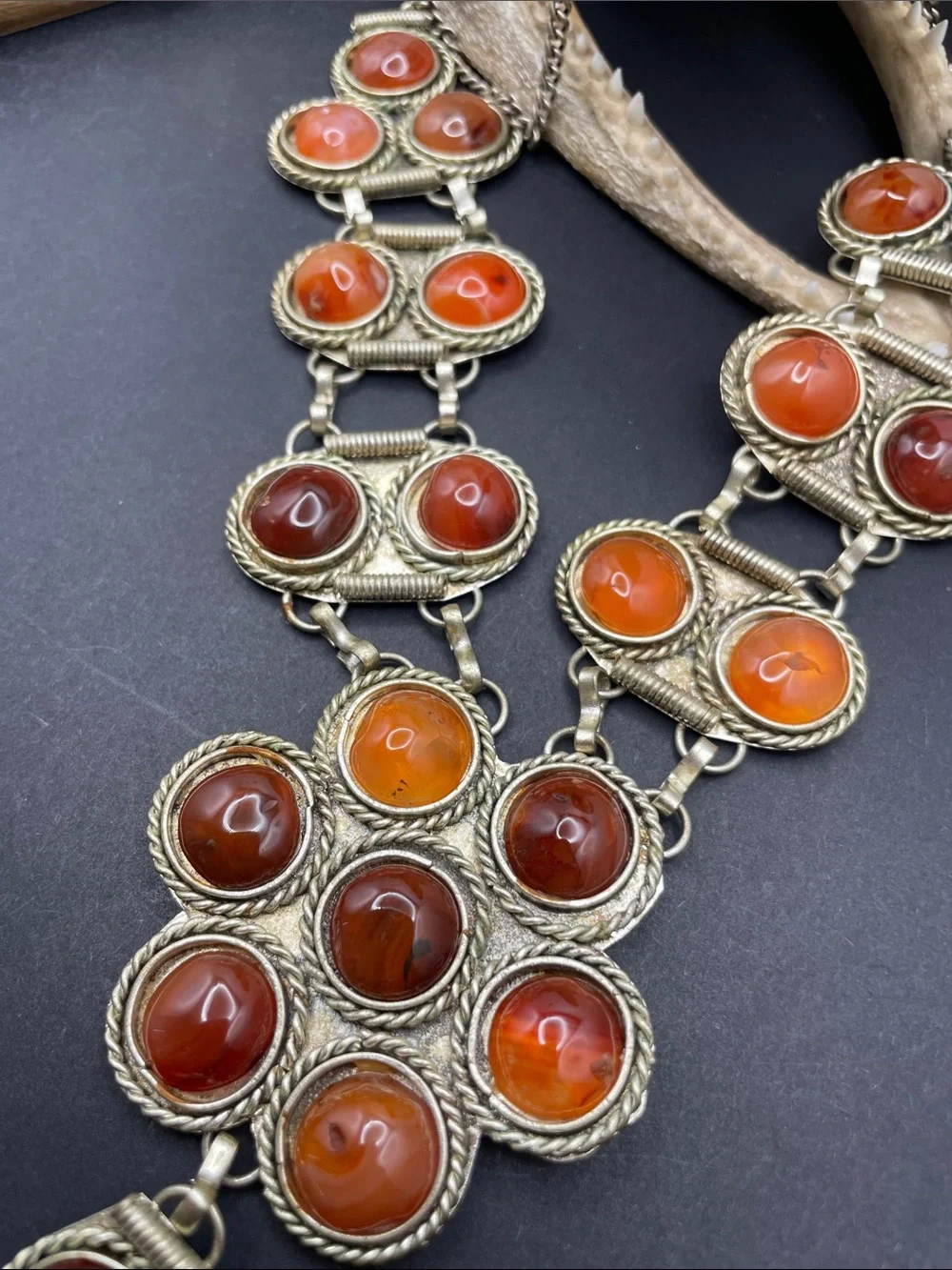 Afghan carnelian necklace vintage C7